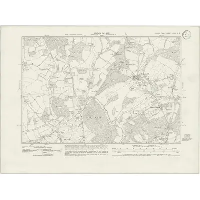 1932 Map of Sussex XXVII.SE, 1933 Print
