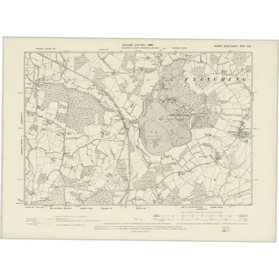 1898 Map of Sussex XXVII.SW, 1899 Print