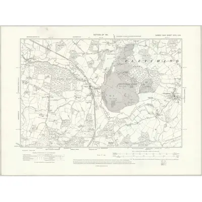 1909 Map of Sussex XXVII.SW, 1911 Print