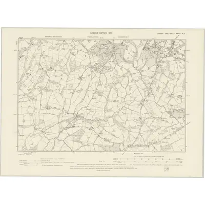 1897 Map of Sussex XXVIII.NE, 1899 Print