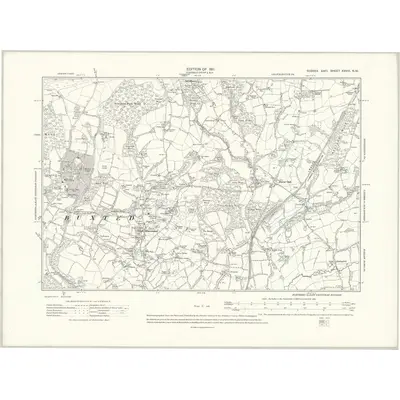 1908 Map of Sussex XXVIII.NW, 1911 Print