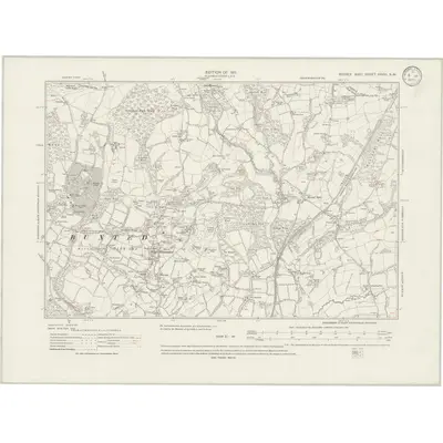1908 Map of Sussex XXVIII.NW, 1933 Print