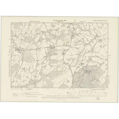 1897 Map of Sussex XXVIII.SE, 1899 Print