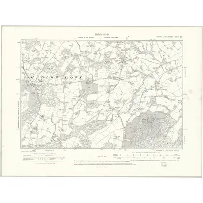 1908 Map of Sussex XXVIII.SE, 1911 Print