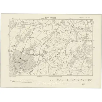 1897 Map of Sussex XXVIII.SW, 1899 Print