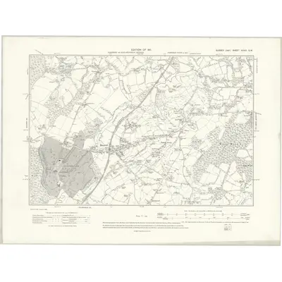 1908 Map of Sussex XXVIII.SW, 1911 Print