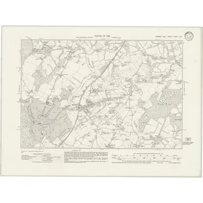 1929 Map of Sussex XXVIII.SW, 1932 Print