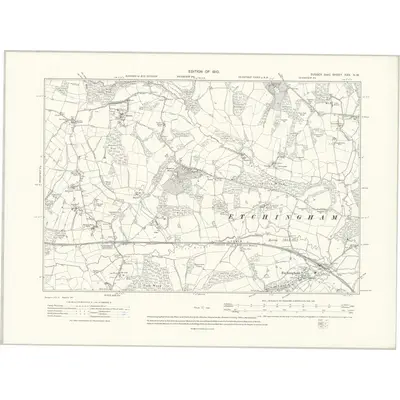 1908 Map of Sussex XXX.NW, 1910 Print