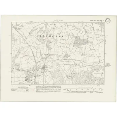 1929 Map of Sussex XXX.SE, 1932 Print