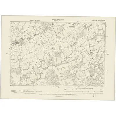 1897 Map of Sussex XXX.SW, 1899 Print