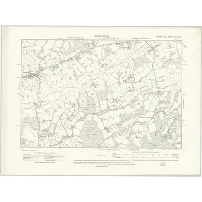 1908 Map of Sussex XXX.SW, 1910 Print