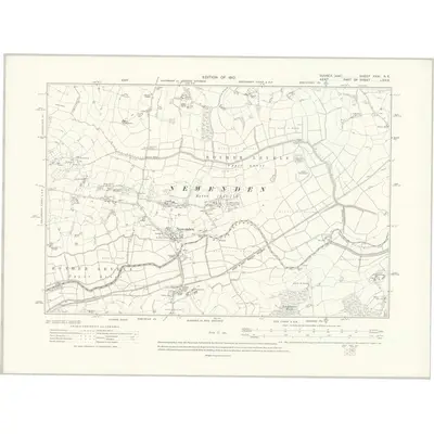 1908 Map of Sussex XXXI.NE, 1910 Print