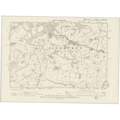 1897 Map of Sussex XXXI.NW, 1899 Print