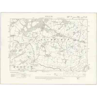 1908 Map of Sussex XXXI.NW, 1910 Print