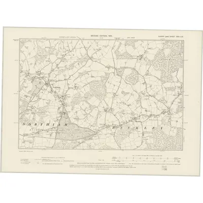 1897 Map of Sussex XXXI.SE, 1900 Print