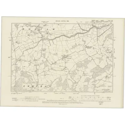 1897 Map of Sussex XXXI.SW, 1899 Print