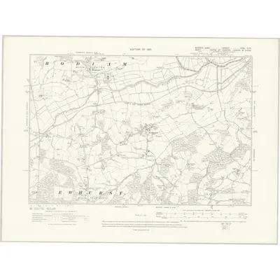 1908 Map of Sussex XXXI.SW, 1910 Print
