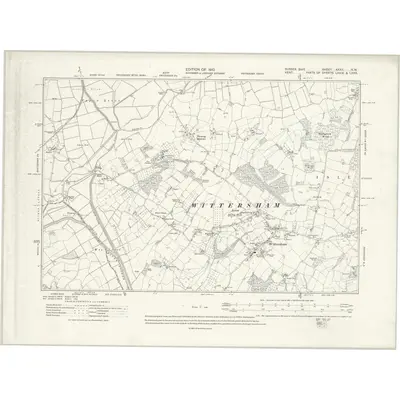 1907 Map of Sussex XXXII.NW, 1910 Print