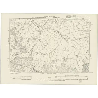 1897 Map of Sussex XXXII.SW, 1899 Print