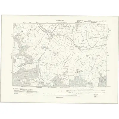 1907 Map of Sussex XXXII.SW, 1910 Print