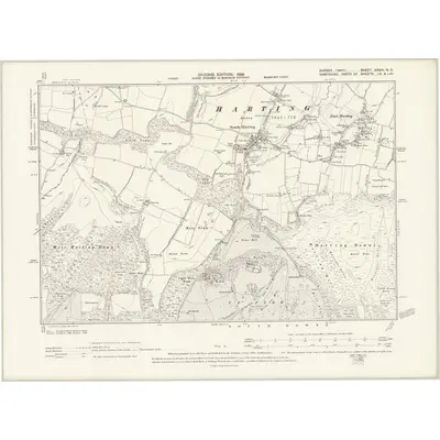1895 Map of Sussex XXXIII.NE, 1899 Print