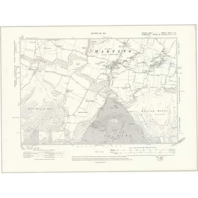1910 Map of Sussex XXXIII.NE, 1914 Print