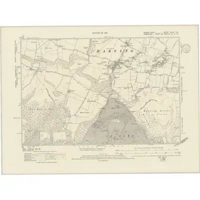 1910 Map of Sussex XXXIII.NE, 1939 Print