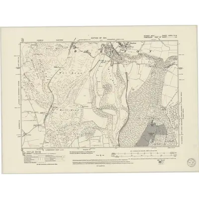 1910 Map of Sussex XXXIII.NW, 1949 Print