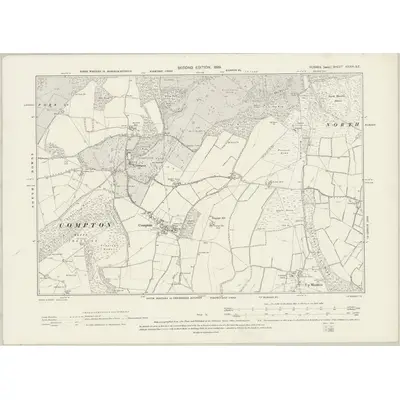 1896 Map of Sussex XXXIII.SE, 1899 Print