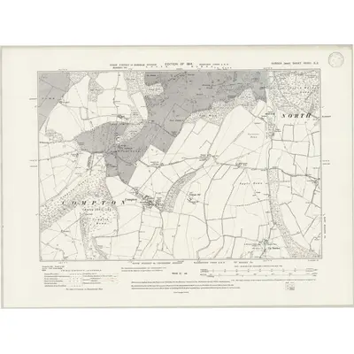 1910 Map of Sussex XXXIII.SE, 1947 Print