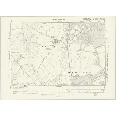 1895 Map of Sussex XXXIII.SW, 1899 Print