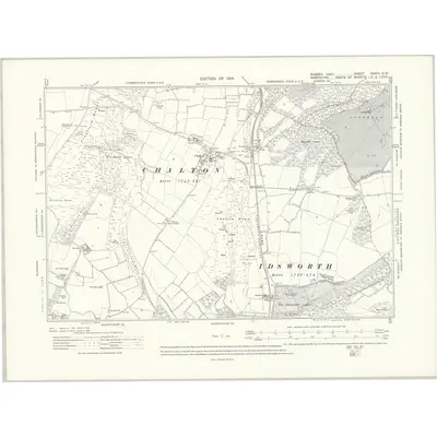 1910 Map of Sussex XXXIII.SW, 1914 Print