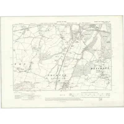 1910 Map of Sussex XXXIV.NE, 1914 Print