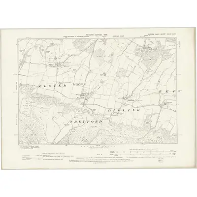 1896 Map of Sussex XXXIV.NW, 1898 Print
