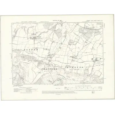 1910 Map of Sussex XXXIV.NW, 1914 Print