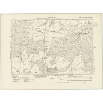 1910 Map of Sussex XXXIV.SE, 1939 Print