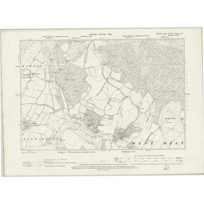 1896 Map of Sussex XXXIV.SW, 1898 Print