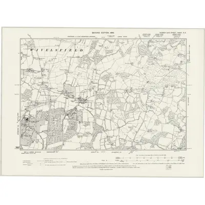 1896 Map of Sussex XXXIX.NE, 1899 Print