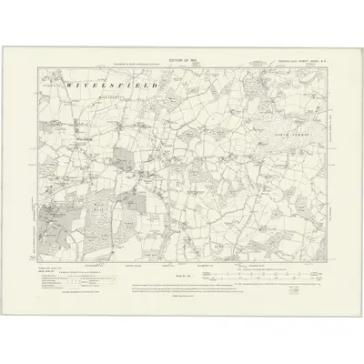 1909 Map of Sussex XXXIX.NE, 1931 Print