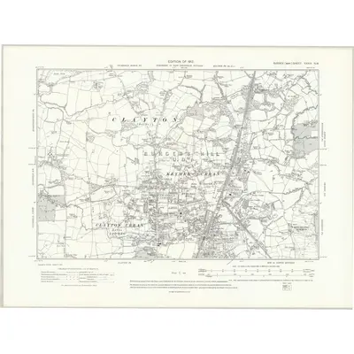1909 Map of Sussex XXXIX.NW, 1912 Print