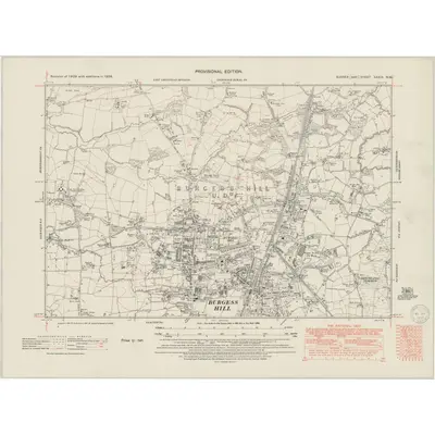 1938 Map of Sussex XXXIX.NW, 1950 Print