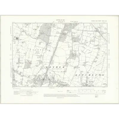 1909 Map of Sussex XXXIX.SW, 1912 Print