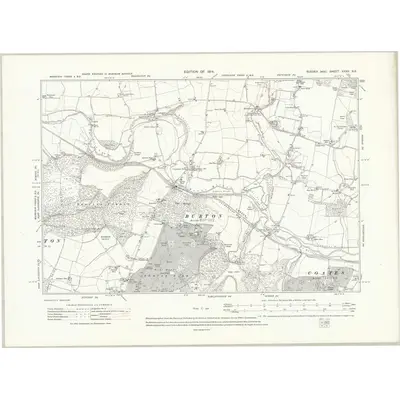 1910 Map of Sussex XXXV.NE, 1914 Print