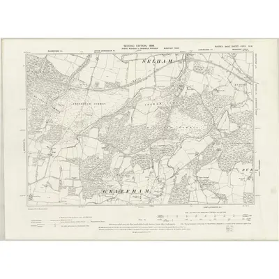 1895 Map of Sussex XXXV.NW, 1898 Print