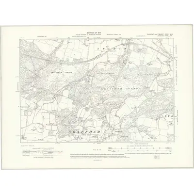 1910 Map of Sussex XXXV.NW, 1914 Print