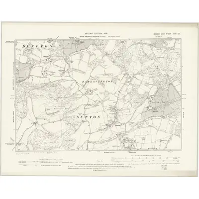 1896 Map of Sussex XXXV.SE, 1898 Print