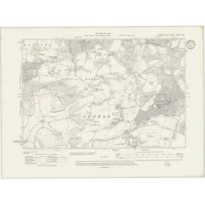 1910 Map of Sussex XXXV.SE, 1934 Print