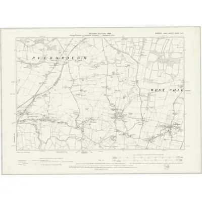1895 Map of Sussex XXXVI.NE, 1898 Print
