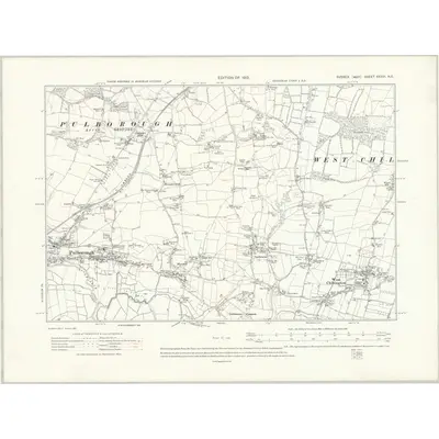 1909 Map of Sussex XXXVI.NE, 1913 Print