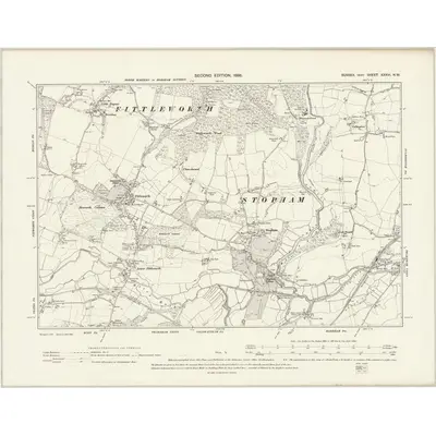 1895 Map of Sussex XXXVI.NW, 1898 Print